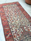 2'8 x 9'5 skinny Antique Kurdish Runner (#1032A) - Blue Parakeet Rugs