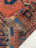 2'9 x 4'3 Antique afghani rug  (#851ml) - Blue Parakeet Rugs