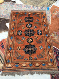 3'10 x 6' Antique afghani rug  (#853ml) - Blue Parakeet Rugs