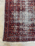 4'2 x 9' Antique Worn Persian Rug #2822