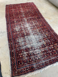 4'2 x 9' Antique Worn Persian Rug #2822