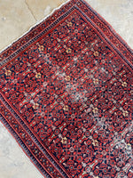 4'2 x 9' Antique Worn Persian Rug #2822