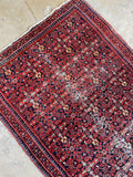 4'2 x 9' Antique Worn Persian Rug #2822