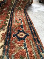 3' x 4'11 Vintage Heriz / small Persian rug - Blue Parakeet Rugs