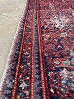 4'2 x 9' Antique Worn Persian Rug #2822