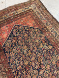 5'2 x 10'5 Worn Antique Kurdish rug #670ML / 5x11 Vintage Rug - Blue Parakeet Rugs