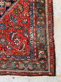 4’3 x 6’4 Antique tribal with medallion rug #1906 / 4x6 Vintage rug - Blue Parakeet Rugs