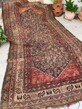 5'2 x 10'5 Worn Antique Kurdish rug #670ML / 5x11 Vintage Rug - Blue Parakeet Rugs