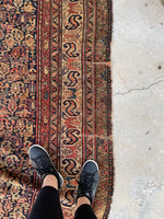 5'2 x 10'5 Worn Antique Kurdish rug #670ML / 5x11 Vintage Rug - Blue Parakeet Rugs