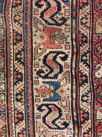 5'2 x 10'5 Worn Antique Kurdish rug #670ML / 5x11 Vintage Rug - Blue Parakeet Rugs
