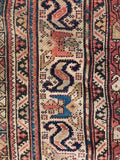 5'2 x 10'5 Worn Antique Kurdish rug #670ML / 5x11 Vintage Rug - Blue Parakeet Rugs