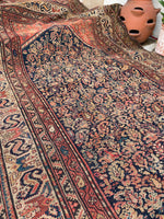 5'2 x 10'5 Worn Antique Kurdish rug #670ML / 5x11 Vintage Rug - Blue Parakeet Rugs