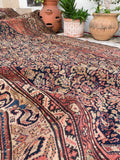 5'2 x 10'5 Worn Antique Kurdish rug #670ML / 5x11 Vintage Rug - Blue Parakeet Rugs