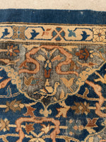 2'7 x 3'6 Antique 19th Century Agra scatter rug #2231 / 3x4 Vintage Rug - Blue Parakeet Rugs