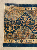 2'7 x 3'6 Antique 19th Century Agra scatter rug #2231 / 3x4 Vintage Rug - Blue Parakeet Rugs