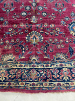8'6 x 12'2 Antique Persian Scarlet Wine Rug #2711 / Large Persian Rug - Blue Parakeet Rugs