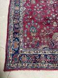 8'6 x 12'2 Antique Persian Scarlet Wine Rug #2711 / Large Persian Rug - Blue Parakeet Rugs