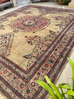 10'6 x 12'6 Square-ish Turkish Sivas rug #2233 / 11x13 Vintage Rug - Blue Parakeet Rugs