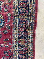 8'6 x 12'2 Antique Persian Scarlet Wine Rug #2711 / Large Persian Rug - Blue Parakeet Rugs