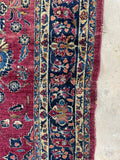 8'6 x 12'2 Antique Persian Scarlet Wine Rug #2711 / Large Persian Rug - Blue Parakeet Rugs