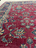 8'6 x 12'2 Antique Persian Scarlet Wine Rug #2711 / Large Persian Rug - Blue Parakeet Rugs