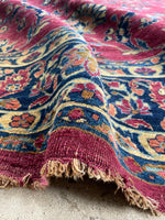 8'6 x 12'2 Antique Persian Scarlet Wine Rug #2711 / Large Persian Rug - Blue Parakeet Rugs