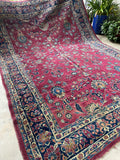 8'6 x 12'2 Antique Persian Scarlet Wine Rug #2711 / Large Persian Rug - Blue Parakeet Rugs