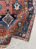 2'11 x 9'4 Antique 1920s Tribal runner #2059 / 3x9 Vintage Runner - Blue Parakeet Rugs