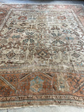 12'10 x 13'7 Worn 19th Century Persian Rug #2640ML