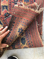 7’3 x 9’6 Antique nomadic Afghani Rug (#858) - Blue Parakeet Rugs
