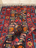 3'10 x 5'2 Antique Caucasian rug #2060 / 4x5 Vintage Rug - Blue Parakeet Rugs