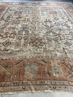 12'10 x 13'7 Worn 19th Century Persian Rug #2640ML