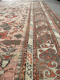 9'2 x 11' Antique Love Worn Persian rug #2692 / Large Vintage Rug - Blue Parakeet Rugs