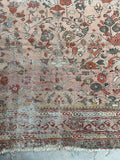 9'2 x 11' Antique Love Worn Persian rug #2692 / Large Vintage Rug - Blue Parakeet Rugs