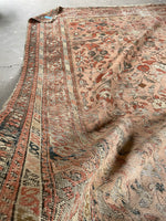 9'2 x 11' Antique Love Worn Persian rug #2692 / Large Vintage Rug - Blue Parakeet Rugs