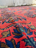 4'1 x 6'3 Antique and fine Mohajeran Sarouk rug #2062 / 4x6 Vintage Rug - Blue Parakeet Rugs