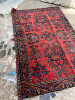 4'1 x 6'3 Antique and fine Mohajeran Sarouk rug #2062 / 4x6 Vintage Rug - Blue Parakeet Rugs