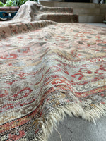 9'2 x 11' Antique Love Worn Persian rug #2692 / Large Vintage Rug - Blue Parakeet Rugs