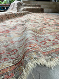 9'2 x 11' Antique Love Worn Persian rug #2692 / Large Vintage Rug - Blue Parakeet Rugs