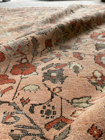 9'2 x 11' Antique Love Worn Persian rug #2692 / Large Vintage Rug - Blue Parakeet Rugs