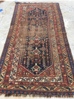 3'10 x 7'7 Antique Shiraz Tribal Rug - Blue Parakeet Rugs