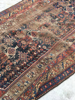 3'10 x 7'7 Antique Shiraz Tribal Rug - Blue Parakeet Rugs