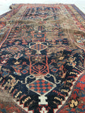3'10 x 7'7 Antique Shiraz Tribal Rug - Blue Parakeet Rugs