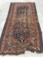 3'10 x 7'7 Antique Shiraz Tribal Rug - Blue Parakeet Rugs