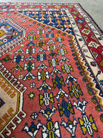5'9 x 8' Vintage Persian Shiraz rug #2750ML / Large Vintage Rug - Blue Parakeet Rugs