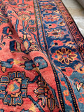 8'3 x 13' Antique 1920s watermelon ground Mahal rug #2065 / 8x13 Vintage Rug - Blue Parakeet Rugs