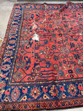 8'3 x 13' Antique 1920s watermelon ground Mahal rug #2065 / 8x13 Vintage Rug - Blue Parakeet Rugs