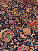 12x18 Vintage and royal Oversize Persian Tabriz rug / oversize vintage rug #1050 - Blue Parakeet Rugs