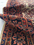 7'11 x 11' antique ivory Sarouk - Blue Parakeet Rugs