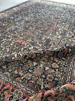 4'10" x 6'8" Persian Bibikabad Rug - Blue Parakeet Rugs
